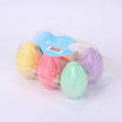 6ct Easter colorful egg shape sidewalk chalk set of 6 vibrant new style magic new style