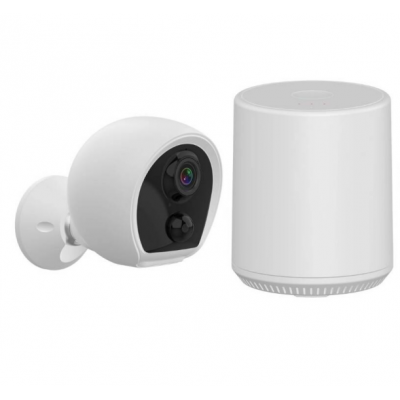 WIFI network  180 days battery rechargeable more fluent real-time video homebase pairs to 2 camera security camera